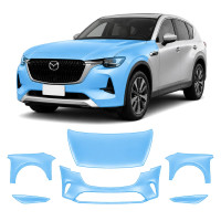 Антигравийная защитная бронепленка по лекалам для Mazda CX-60 2022- передняя часть авто (капот бампер фары крылья)