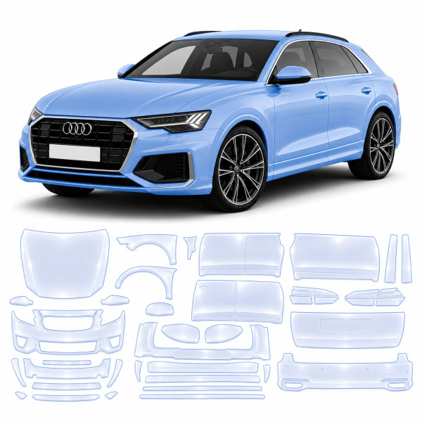 Антигравийная защитная бронепленка по лекалам для Audi Q8 4M facelift 2024- полный кузов