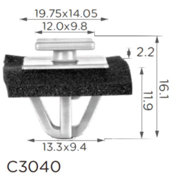 Кліпса кріплення молдингу Багажник HYUNDAI KIA (873822W000 87382-2W000 15237) C3040
