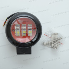 Світлодіодна додаткова LED фара кругла 115х60 mm / Лінзована / з ДХО / 45W / 15Wх3 / 10-30V / 1 шт