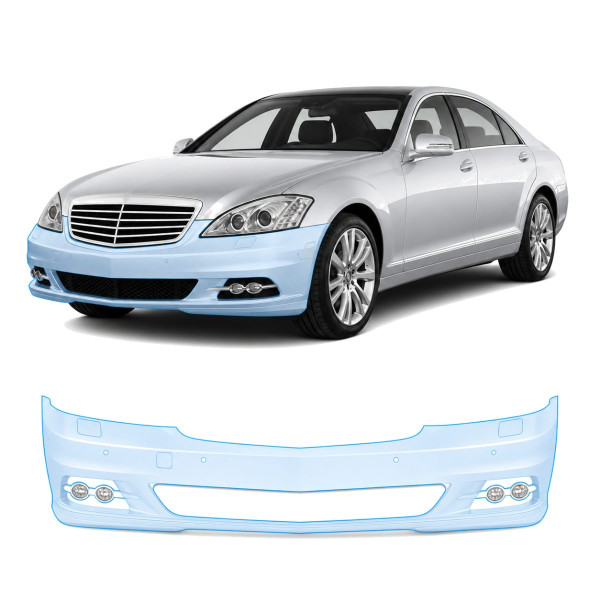 Антигравийная защитная бронепленка по лекалам для Mercedes-Benz S-Class W221 facelift 2009-2013 - передний бампер