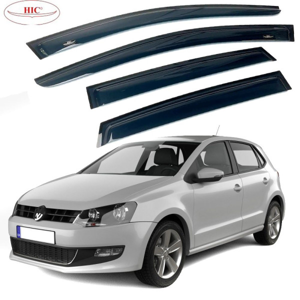 Дефлектори вікон вітровики HIC для Volkswagen Polo V 2009-2017 Хечбек Оригінал (VW37)