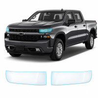 Антигравийная защитная бронепленка по лекалам для Chevrolet Silverado IV 2019-2021 - оптика (фары и ПТФ)