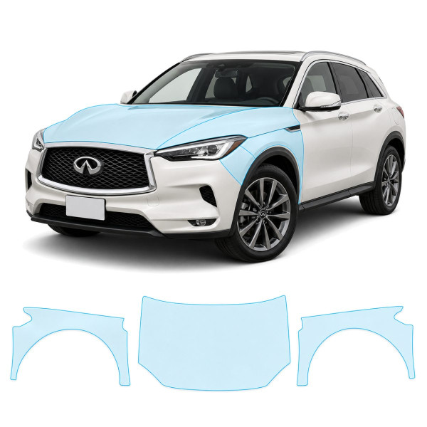 Антигравійна захисна бронеплівка за лекалами для Infiniti QX50 J55 2019- капот і передні крила