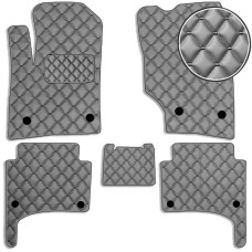 Коврики в салон Экокожа для Volkswagen Touareg I 2002-2010 Серые 5 шт (Rombus)