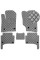 Коврики в салон Экокожа для Volkswagen Touareg I 2002-2010 Серые 5 шт (Rombus)