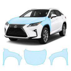 Антигравійна захисна бронеплівка за лекалами для Lexus RX AL20 2015-2018 - капот і передні крила