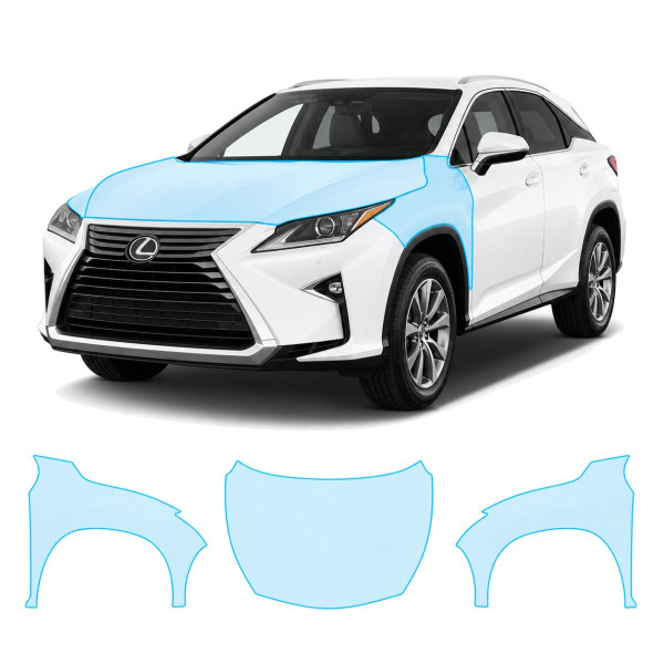 Антигравійна захисна бронеплівка за лекалами для Lexus RX AL20 2015-2018 - капот і передні крила
