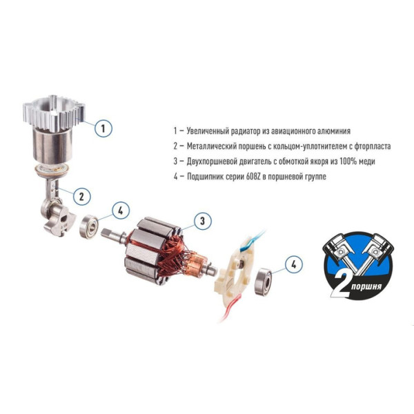 Автомобільний компресор Vitol 150psi 25Amp R15-R18 90л 2 циліндри шланг 1,0+5,0м клеми (K-70)
