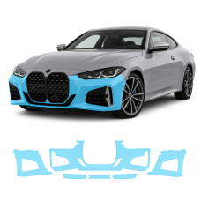 Антигравийная защитная бронепленка по лекалам для BMW 4 Series G22 2020-2024 - передний бампер