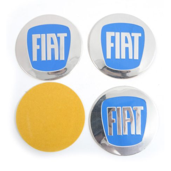 Наклейка на ковпак Fiat 90 мм синій 4 шт