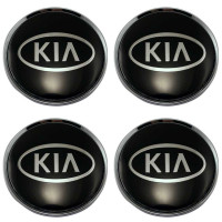 Наклейка на колпак KIA 60 мм черный 4 шт
