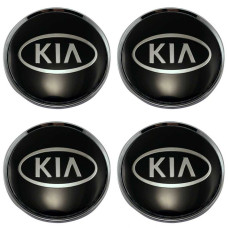 Наклейка на колпак KIA 60 мм черный 4 шт