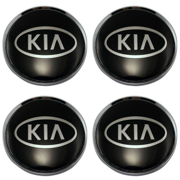 Наклейка на ковпак KIA 60 мм чорний 4 шт