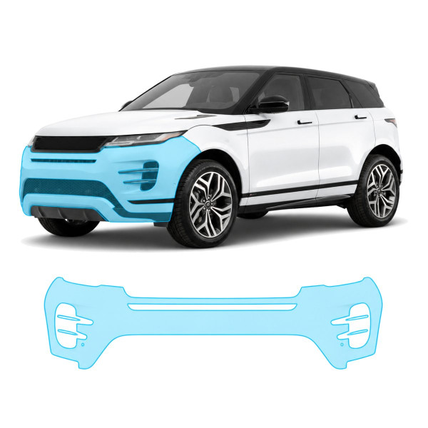 Антигравийная защитная бронепленка по лекалам для Land Rover Range Rover Evoque L551 2019- передний бампер