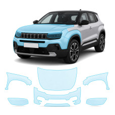 Антигравійна захисна бронеплівка за лекалами для Jeep Avenger 2023- передня частина авто (капот бампер крила))