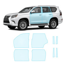 Антигравійна захисна бронеплівка за лекалами для Lexus GX J150 facelift 1 2014-2019 - зони дверей і стійки вікон