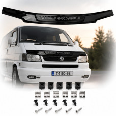 Дефлектор капота мухобойка Volkswagen T4 1990-1998 Широкая (Прямые фары) Voron Glass