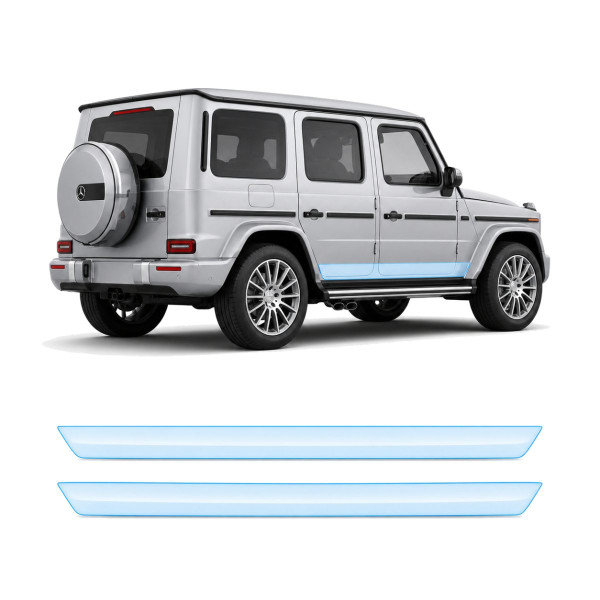 Антигравійна захисна бронеплівка за лекалами для Mercedes-Benz G-Class W463 2018- нижня зона кузова пороги