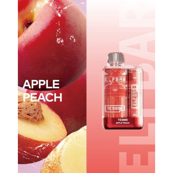 Elf Bar TE5000 POD 5% Оригинал Apple Peach Яблоко И Персик (Подзаряжаемый)