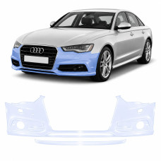 Антигравийная защитная бронепленка по лекалам для Audi A6 C7 2011-2018 - передний бампер