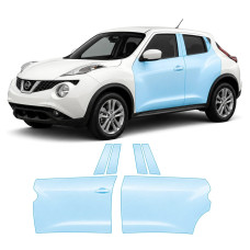 Антигравійна захисна бронеплівка за лекалами для Nissan Juke F15 2010-2019 - зони дверей і стійки вікон