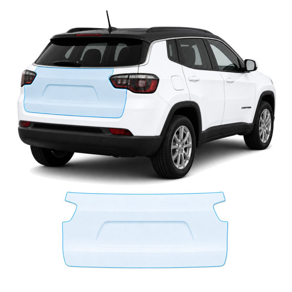 Антигравійна захисна бронеплівка за лекалами для Jeep Compass MP facelift 2021- зона кришки багажника