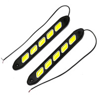 LED Денні ходові вогні ДХО 12V 23 см гумовий корпус гнучкі 2 шт (KLNT-DRL-COB-102)