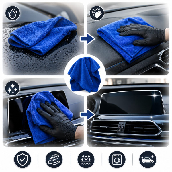 Профессиональная тряпка из микрофибры JYM 30х40 см Detailing бесшовная 550 гр/м