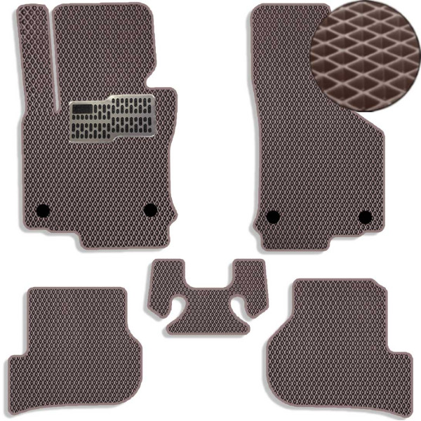 Килимки в салон EVA для Volkswagen Golf VI 2008-2012 з підп'ятником Коричневі 5 шт