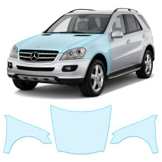 Антигравійна захисна бронеплівка за лекалами для Mercedes-Benz M-Class W164 2005-2008 - капот і передні крила