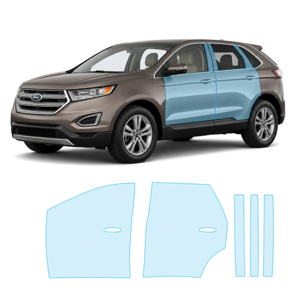 Антигравійна захисна бронеплівка за лекалами для Ford Edge (US) II 2015-2018 - зони дверей і стійки вікон