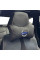Подушка на подголовник с логотипом Volvo Экокожа 3D Цветной лого Черная-Коричневый кант 1 шт
