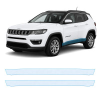Антигравійна захисна бронеплівка за лекалами для Jeep Compass MP 2017-2020 - нижня зона кузова пороги