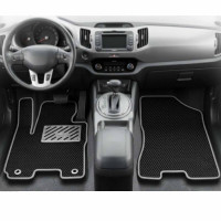 Килимки в салон передні EVA для Kia Sportage 2010-2015  Europe (Металевий підп'ятник) Чорні 2 шт