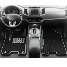Килимки в салон передні EVA для Kia Sportage 2010-2015  Europe (Металевий підп'ятник) Чорні 2 шт