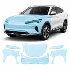 Антигравійна захисна бронеплівка за лекалами для BYD Song Plus I facelift 2023- передня частина авто (капот бампер крила))
