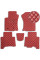Килимки в салон для Toyota Prado 150 2010-2021 Екошкіра Червоні 5 шт (Rombus)