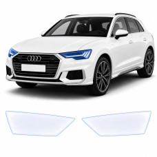 Антигравийная защитная бронепленка по лекалам для Audi Q3 F3 2018-2024 - оптика (фары и ПТФ)