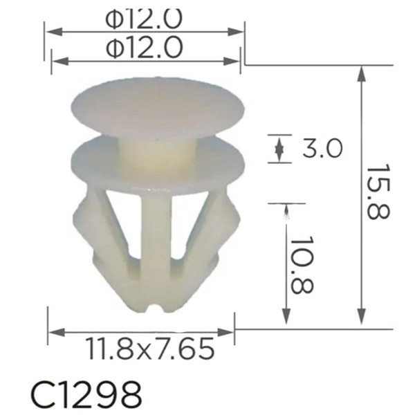 Клипса крепления молдинга двери Audi Seat Volkswagen Skoda 191853585A C1298