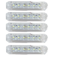 Габарит LED прямоугольный 100х20 мм / 12/24V / 6 диодов / Белый 1 шт (MRT 53)