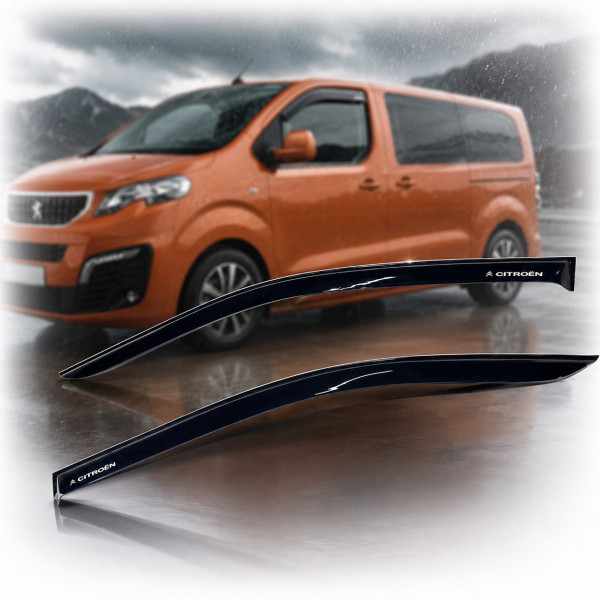 Дефлекторы окон ветровики для Peugeot Traveller 2017-  Скотч 3M Voron Glass