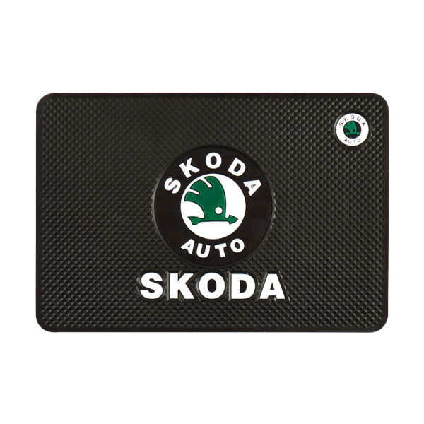 Антискользящий коврик торпеды с логотипом Skoda