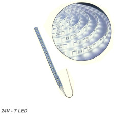 Лента диодная алюминий 24V - 8 см - 1А 7LED - в силиконе эффект сплошной ленты Белый свет (5630)