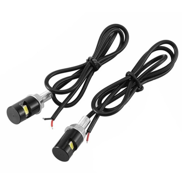 LED Підсвічування Номери універсальні Thoc Auto 12V 6 LED D12 мм 33 мм 2 шт Чорна (5630)