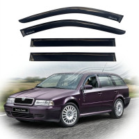 Дефлекторы окон ветровики Skoda Octavia (A4) Tour Универсал 1997-2011 Скотч 3M Voron Glass