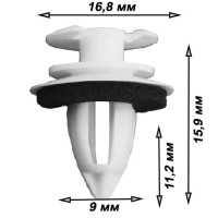 Кліпса кріплення обшивки дверей PEUGEOT CITROEN FIAT RENAULT DACIA LANCIA FORD ALFA ROMEO (C1818)