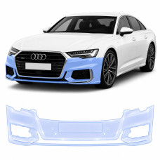 Антигравийная защитная бронепленка по лекалам для Audi A6 C8 2018-2022 - передний бампер