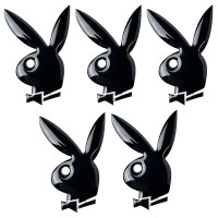 Наклейка Playboy Объемная Маленькая 40 x 30 мм Черная 5 шт