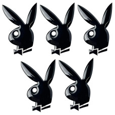 Наліпка Playboy Об'ємна Велика 60 x 50 мм Чорні 5 шт